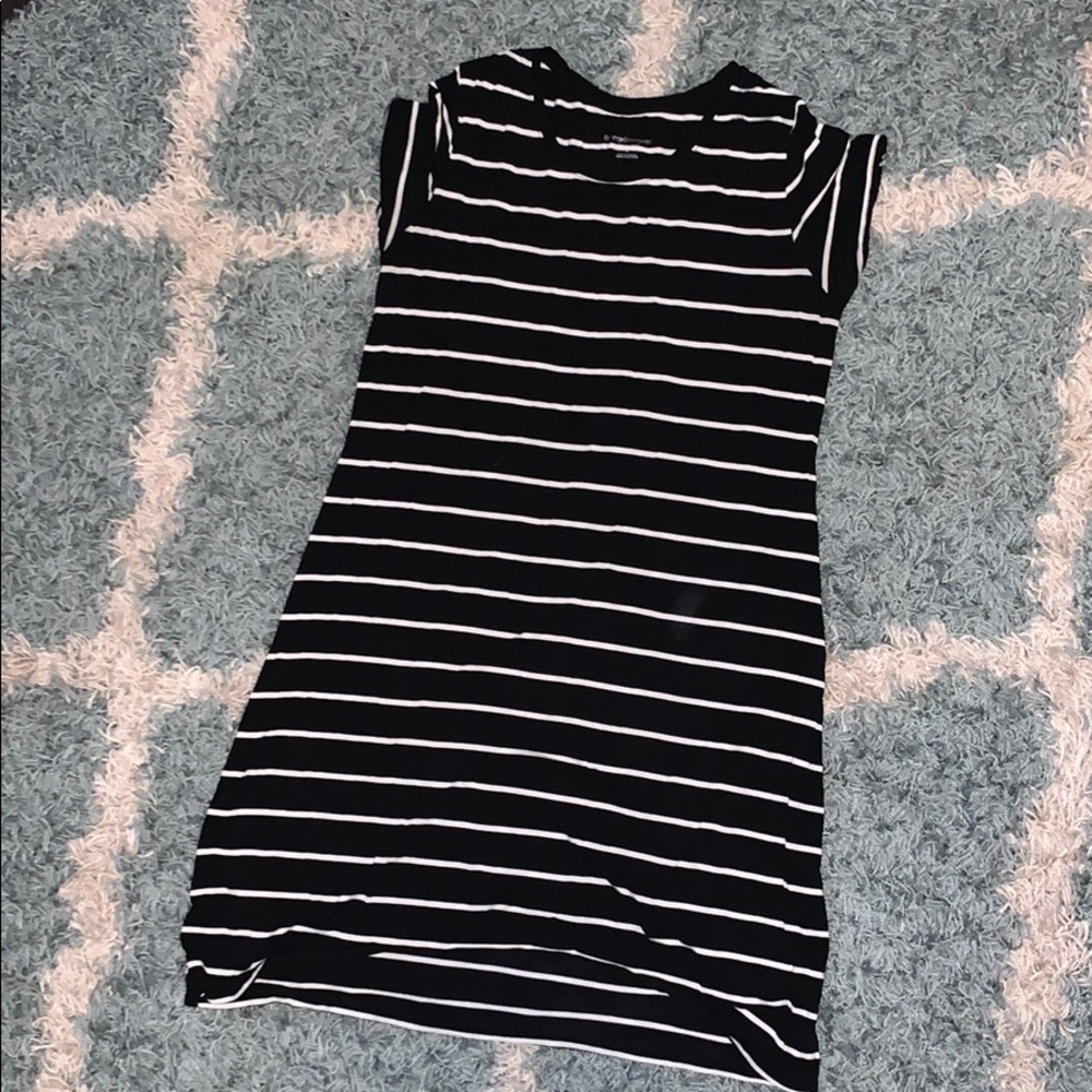 Black and White striped Maternity Dress